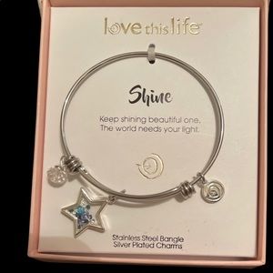 Charm Bracelet, silver plated, the world needs your light.